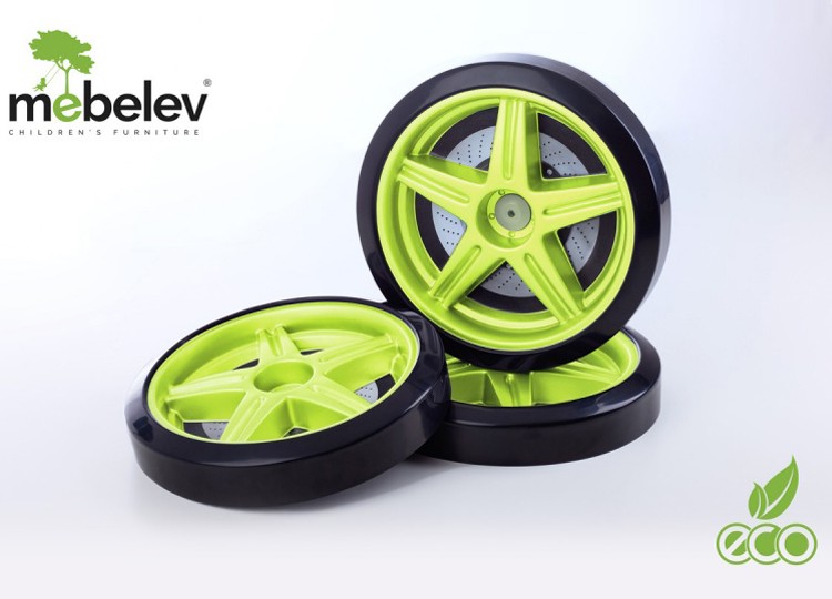 Объемные пластиковые колеса для серии Light, Ауди А-4 и Камаро-М (комп. 2шт) Зеленый