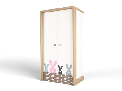Шкаф 2-х дверный MIX BUNNY розовый