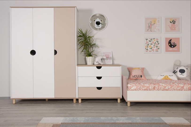 Шкаф 3-х дверный Барни Пинк Шкаф 3-х дверный Барни Пинк