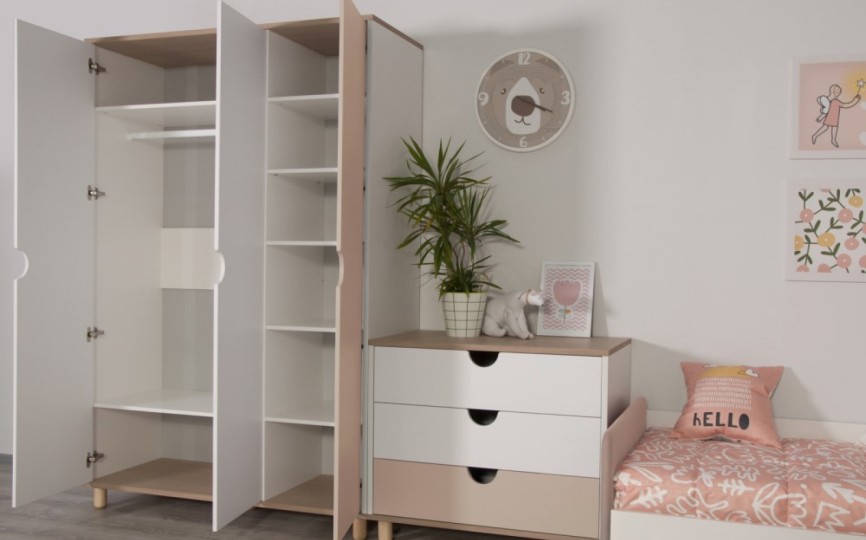 Шкаф 3-х дверный "BARNEY PINK"