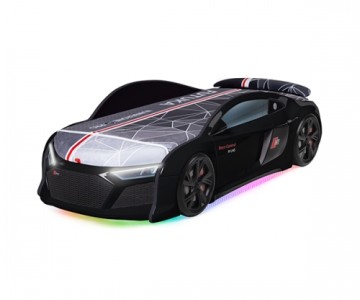 Кровать-машина  N1 AUDI со встроенным матрасом черная 