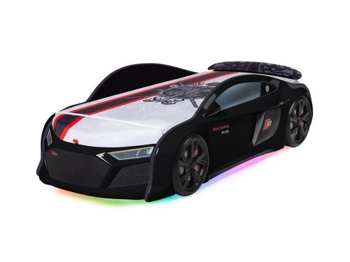Кровать-машина  N1 AUDI со встроенным матрасом черная 