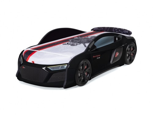 Кровать-машина  N1 AUDI со встроенным матрасом черная 