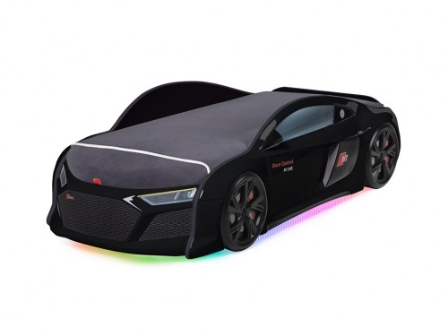 Кровать-машина  N1 AUDI со встроенным матрасом черная 