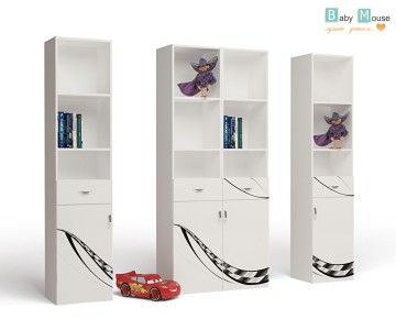 Стеллаж узкий "Formula" белый - левый или правый 