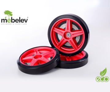 Объемные пластиковые колеса для серии Light, Ауди А-4 и Камаро-М (комп. 2шт) Красный