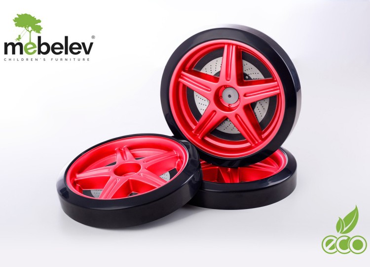 Объемные пластиковые колеса для серии Light, Ауди А-4 и Камаро-М (комп. 2шт) Красный