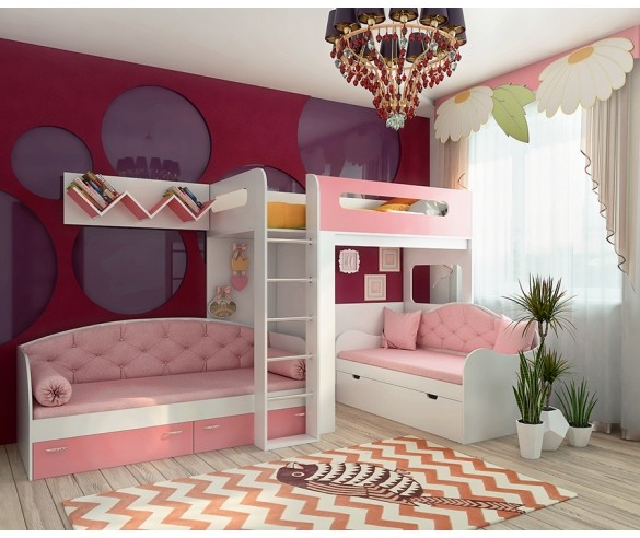 Кровать-чердак 24 + кровать-чердак 6 + стол 23/2 + шкаф 23/4