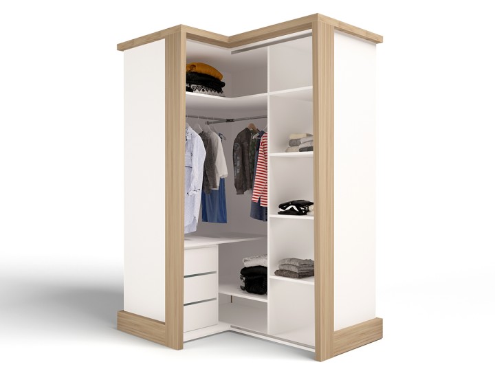 Шкаф угловой, гармошка Микс Банни розовый