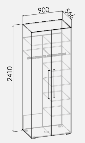 Шкаф 2-х створчатый Оксфорд Ш2 Шкаф 2-х створчатый Оксфорд Ш2