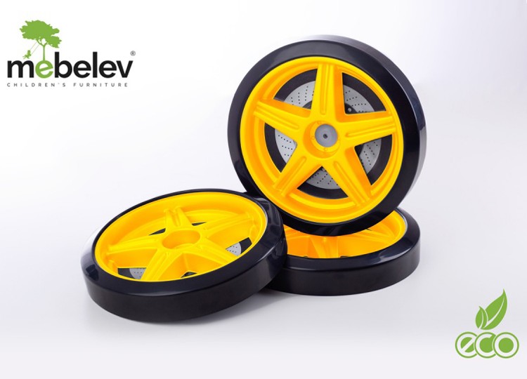 Объемные пластиковые колеса для серии Light, Ауди А-4 и Камаро-М (комп. 2шт) Желтый