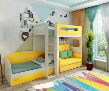 Кровать-чердак 24 + низкая кровать 13/52 