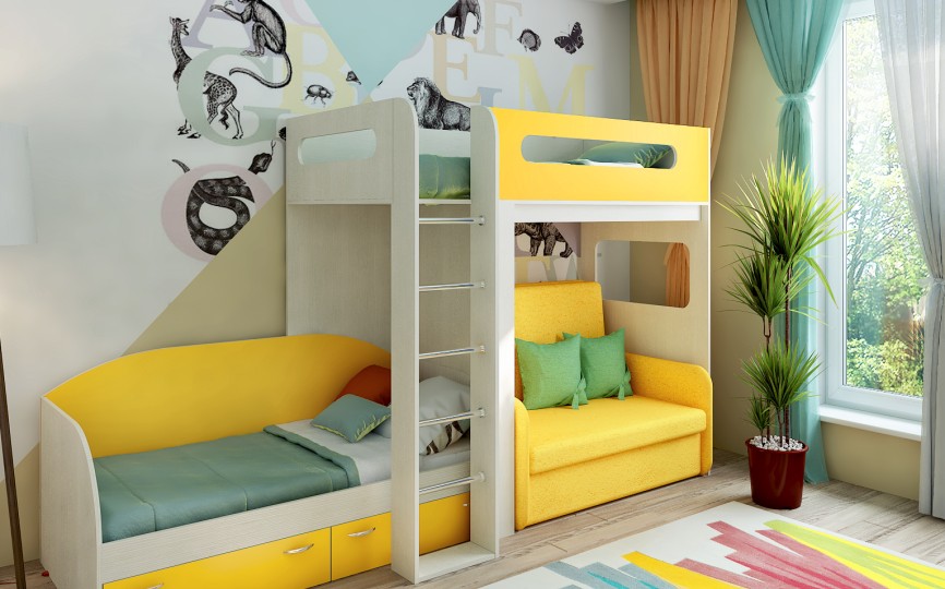 Кровать-чердак 24 + низкая кровать 13/52 Кровать-чердак 24 + низкая кровать 13/52