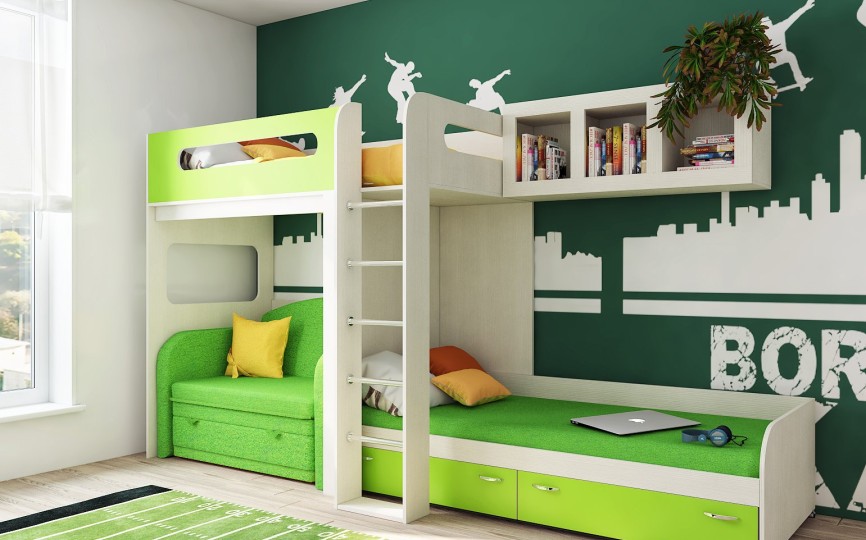 Кровать-чердак 24 + низкая кровать 13/52 Кровать-чердак 24 + низкая кровать 13/52
