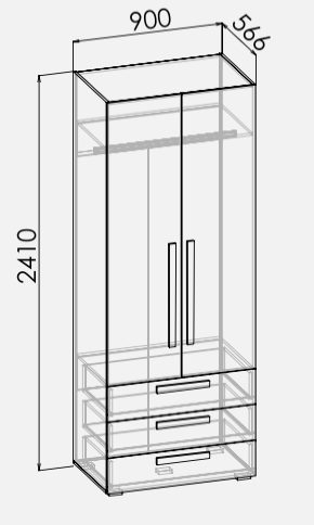 Шкаф 2-х створчатый Оксфорд многофункциональный Ш2.М