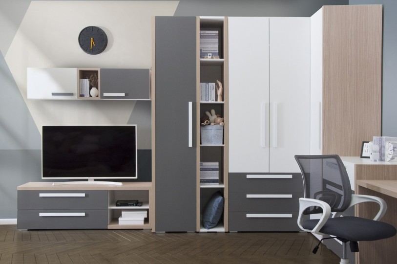 Шкаф 2-х створчатый Оксфорд многофункциональный Ш2.М