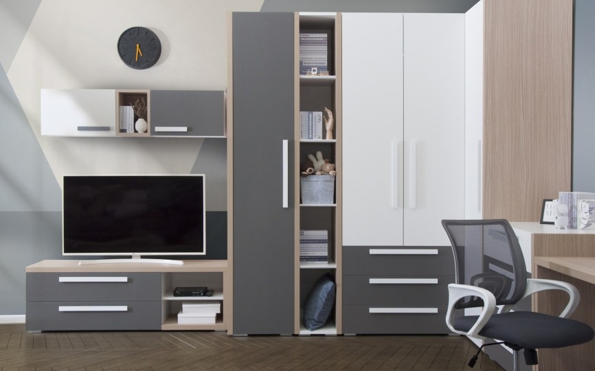 Шкаф 2-х створчатый Оксфорд многофункциональный Ш2.М