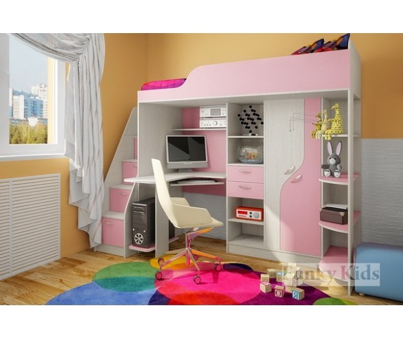 Кровать чердак Фанки Кидз 15 СВ с рабочей зоной
