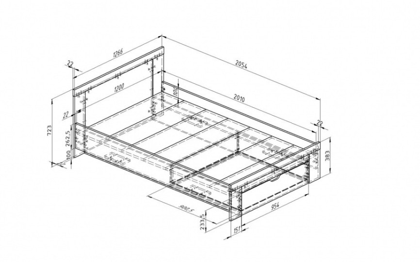 Кровать с ящиком ДЕЛЬТА Next 19.03