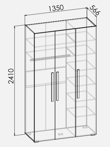 Шкаф 3-х створчатый Оксфорд Ш3 Шкаф 3-х створчатый Оксфорд Ш3