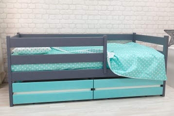 Кровать софа с 2-я ящиками массив березы, цветная, манеж 