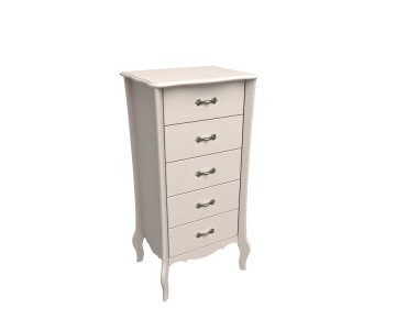 Комод "Лебо" узкий 5 ящиков бежевый воск