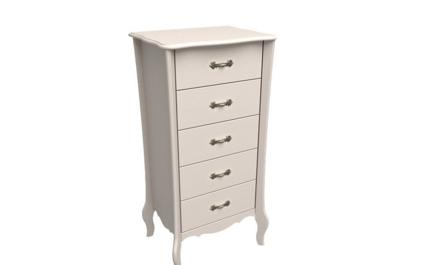Комод "Лебо" узкий 5 ящиков бежевый воск Комод "Лебо" узкий 5 ящиков бежевый воск