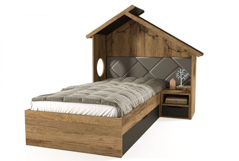 Кровать Домик с тумбой, без мягкой спинки