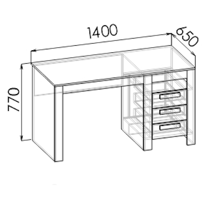 Стол прямой правый Кемптен С-1