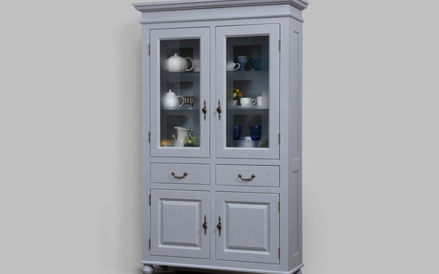 Сервант двухдверный высокий Бьёрт на круглых ножках 1-22