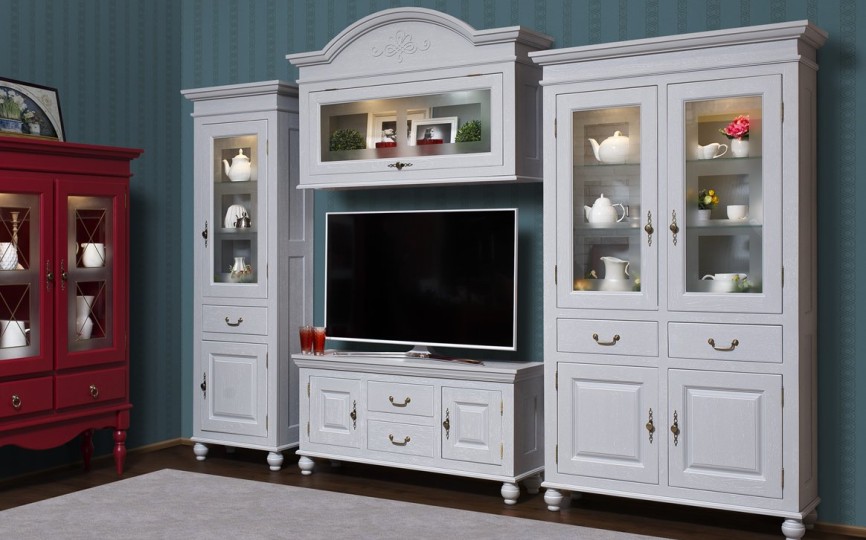 Сервант двухдверный высокий Бьёрт на круглых ножках 1-22