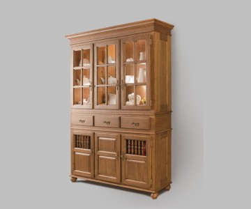 Сервант трехдверный высокий Бьёрт на круглых ножках 1-23