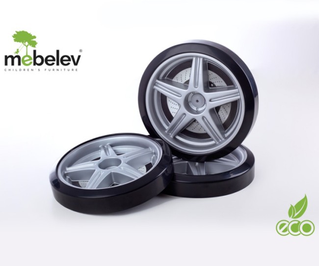 Объемные пластиковые колеса для серии Light, Ауди А-4 и Камаро-М (комп. 2шт) Серебро