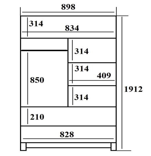 Шкаф 2-х дверный Амбер 9, с двумя лицевыми ящиками Шкаф 2-х дверный Амбер 9, с двумя лицевыми ящиками