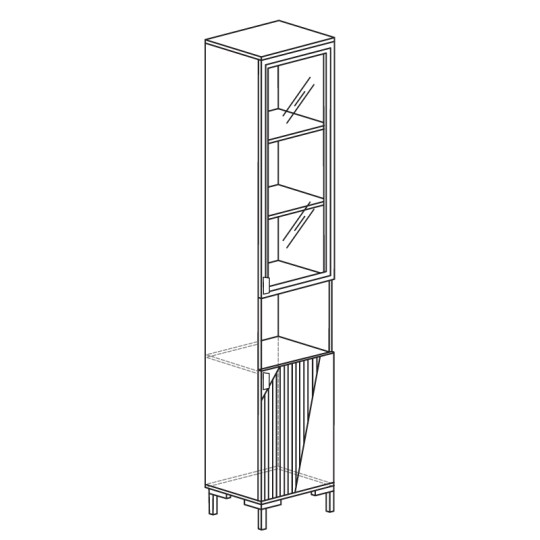 Пенал со стеклянной дверью Родос №123