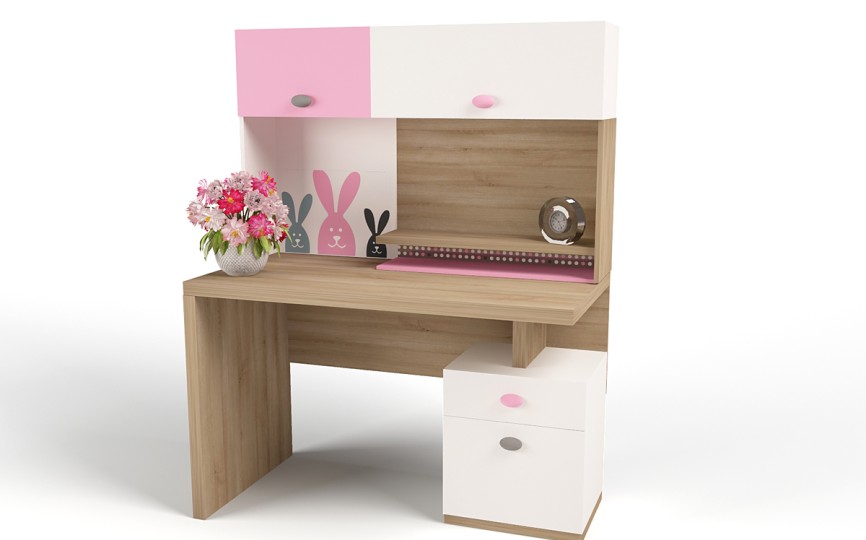 Надстройка на стол/навесная полка MIX BUNNY розовый