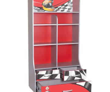 Стеллаж широкий "Formula" красный для мальчика