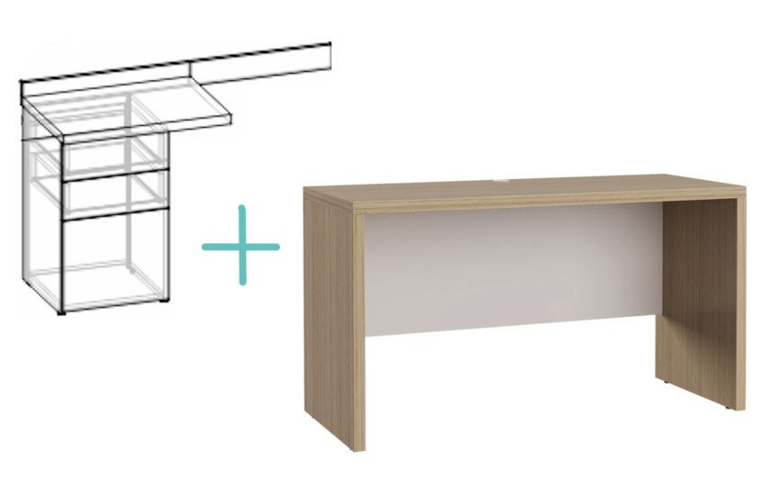 Стол прямой с угловым модулем Смарти Софт 