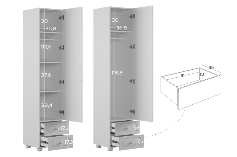 Шкаф однодверный Милана Шкаф однодверный Милана