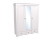 Шкаф 3х дверный "Бейли" с зеркалом белый воск