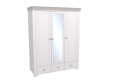 Шкаф 3х дверный "Бейли" с зеркалом белый воск