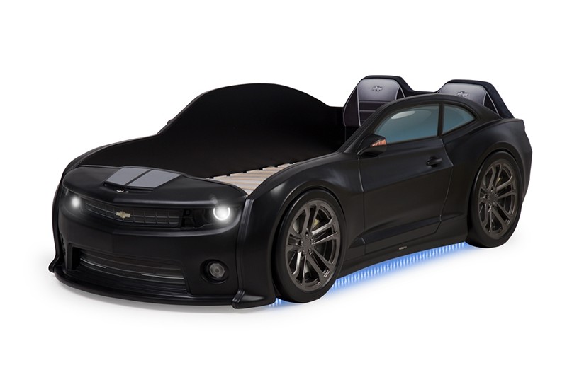 Кровать-машина EVO "Camaro" объемная черная глянцевая