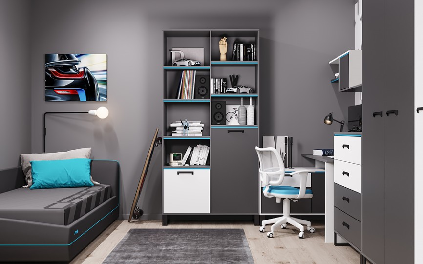 Кровать "Карбон" с подъемным механизмом и матрасом