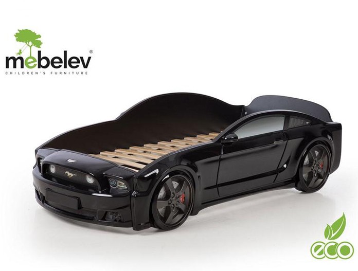 Кровать-машина "Мустанг-3D", черная