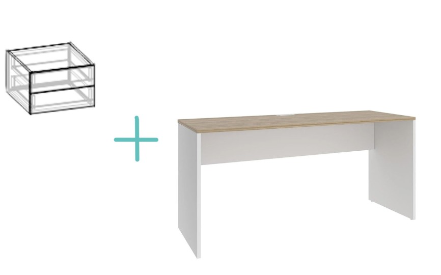 Стол прямой "GRETA" с ящиками