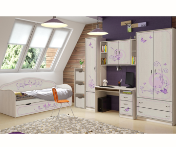Мебель для девочек комната 4 "Фанки Кидз Лилак".