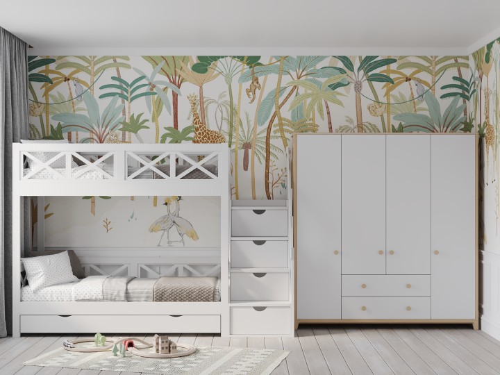 Шкаф 4-х дверный Амбер 11 с двумя лицевыми ящиками Шкаф 4-х дверный Амбер 11 с двумя лицевыми ящиками