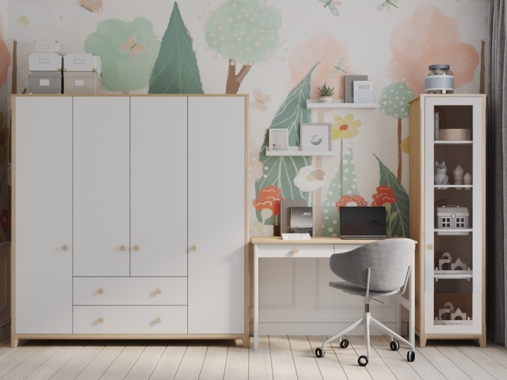 Шкаф 4-х дверный Амбер 11 с двумя лицевыми ящиками Шкаф 4-х дверный Амбер 11 с двумя лицевыми ящиками