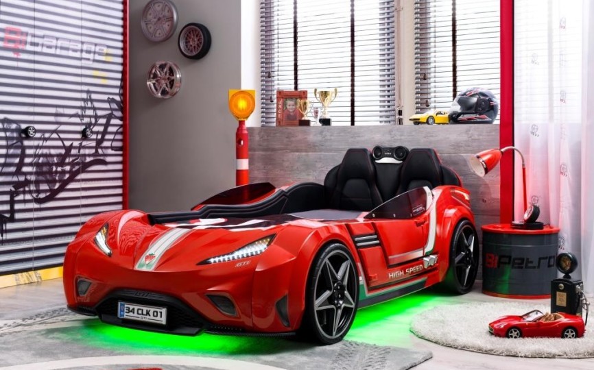 Кровать машина "GTS CRB-1370" 190х100см, красная Кровать машина "GTS CRB-1370" 190х100см, красная