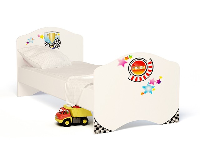 Детская кровать классик "Sport" белая (спальное место 190х90 или 160х90см)